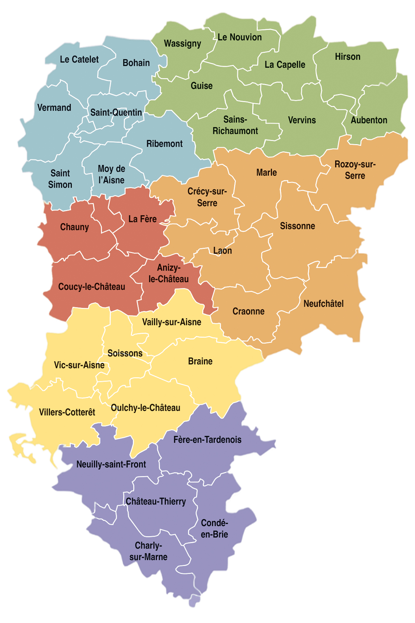 carte des cantons de l'aisne